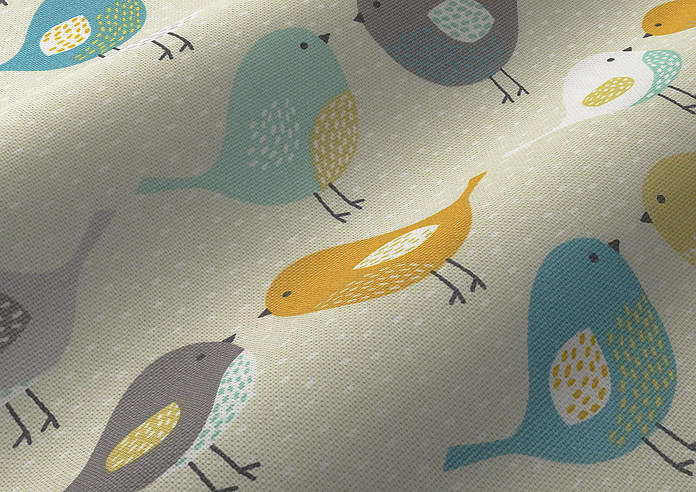 Birds, Ochre - Made to Measure Curtains - Image 4